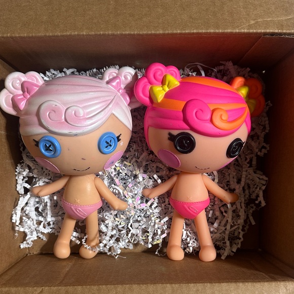Whimsical Button-Eyed Doll Duo - Picture 1 of 1